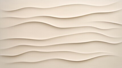 Fototapeta premium Beige surface with undulating, wavy lines.
