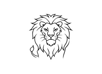 Majestic Lion Line Art - Wildlife Illustration