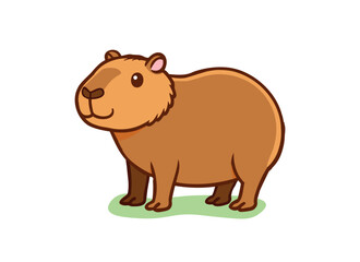 Cute Capybara Cartoon Illustration - Adorable Animal Clipart