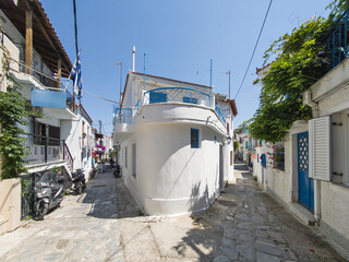 The Old town of Skiathos, Sporades, Thessaly, Greece