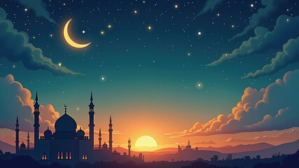 Fototapeta premium Animation of Happy Islamic New Year. Islamic New Year Greetings 1 Muharram. 