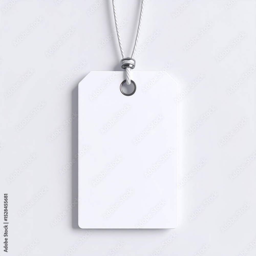 Poster White Blank Tag Mockup with String
