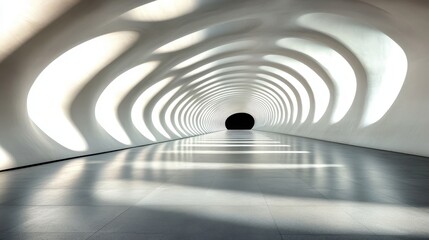 Obraz premium This futuristic architectural design features flowing shapes and soft light patterns, creating an abstract, dreamlike environment that captivates the imagination.