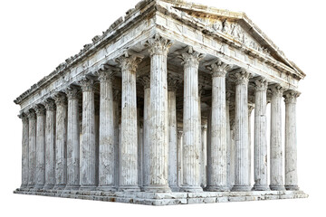 Fototapeta premium Ancient temple with columns on a black background