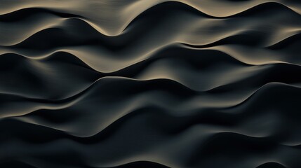 Obraz premium Dark, undulating, textured, abstract waves.