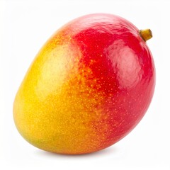 Obraz premium Ripe Red and Yellow Mango on White Background