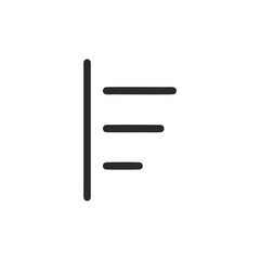 Minimalist Vertical Sort Icon in Flat Outline Style for Interface Filters, Data Sorting Panels, and UX Menus in Monochrome Color Palette on Transparent SVG Background