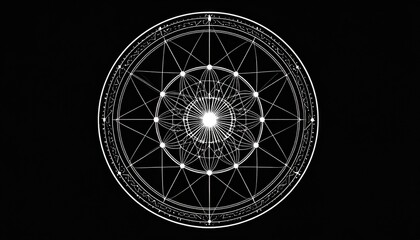 Abstract Black And White Geometric Circle Pattern