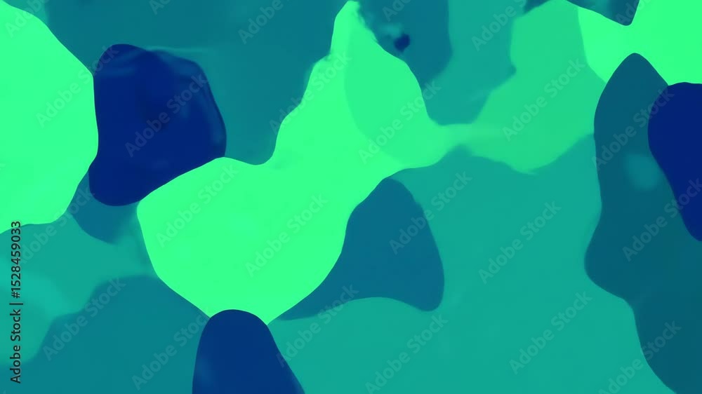Poster mesmerizing cool toned liquid blobs flowing abstract animation background loop
