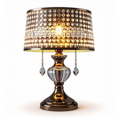 Elegant Crystal and Gold Table Lamp