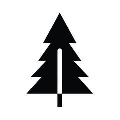 Simple black silhouette of a stylized evergreen tree.