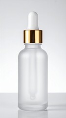 Frosted Glass Dropper Bottle with Gold Cap