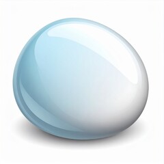 Glossy Light Blue Sphere on White Background