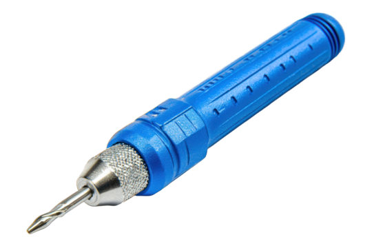 Blue hand drill tool, with metal tip