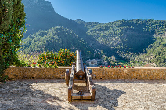 Cannon at a viewpoint in Deia, Spain