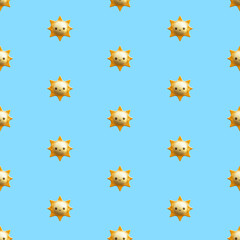 Summer sun pattern 3d render