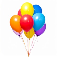 Colorful Balloons on White Background