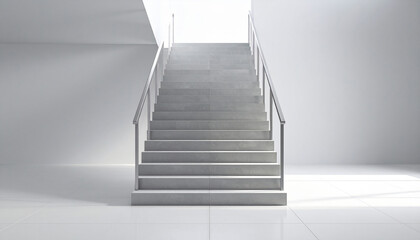 Empty staircase facade with no one. Building architecture design concept.