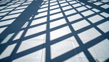 Geometric Shadow Grid on Light Gray Surface