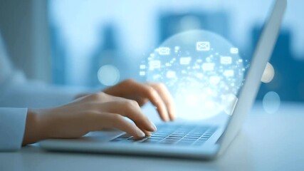 A digital marketing expert strategizing campaigns in a sleek, contemporary office setting.