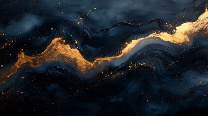 Abstract Gold and Dark Blue Marble Texture Luxury Background