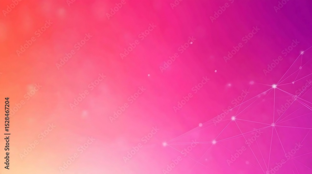 Poster vivid pink tech mesh background with glowing nodes for modern design