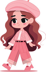 beautiful girl illustration animation style