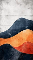 Gordijnen Abstract background with pastel colors, curved lines, and a minimalist design. Muted tones, soft shadows, and simple shapes create a neutral color palette.  © Sergey Fox