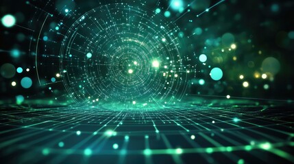 Clean tech logo using concentric circles and sparkline elements, symbolizing data analysis and energy transfer