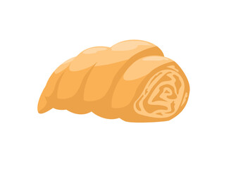 Sliced croissant bread. Simple flat illustration. 