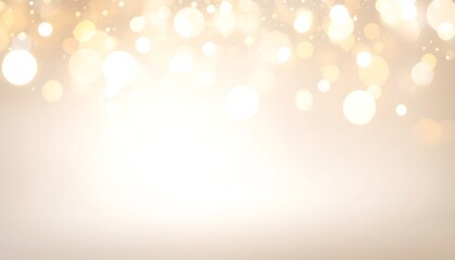 Dreamy champagne gold bokeh background with softly blurred glowing lights background