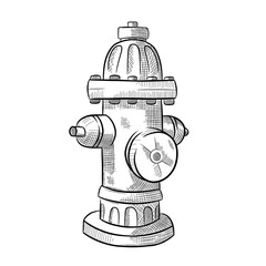 vintage fire hydrant vector sketch line art hand drawn illustration 