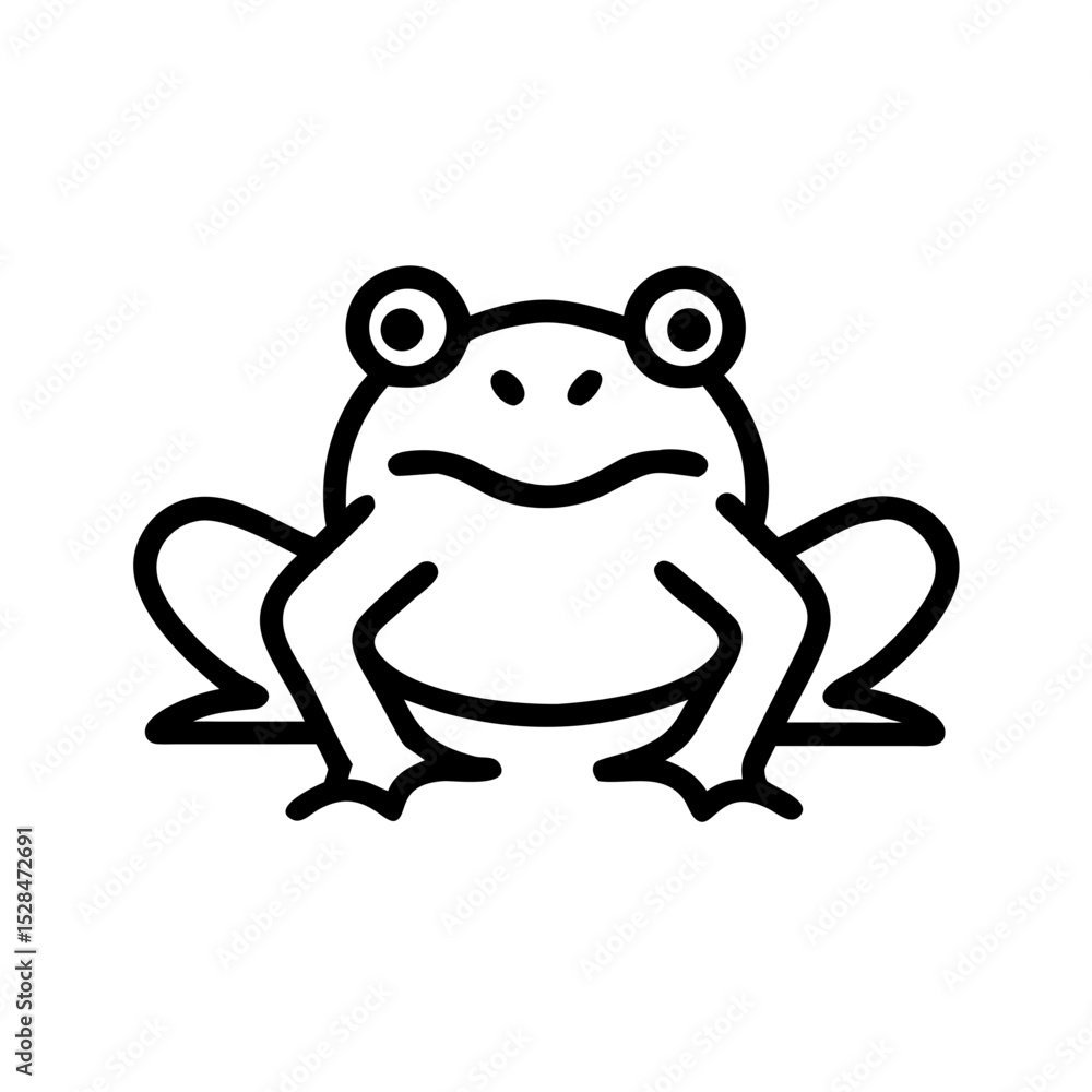 Poster frog icon representing wildlife in a minimalist and modern design for various uses