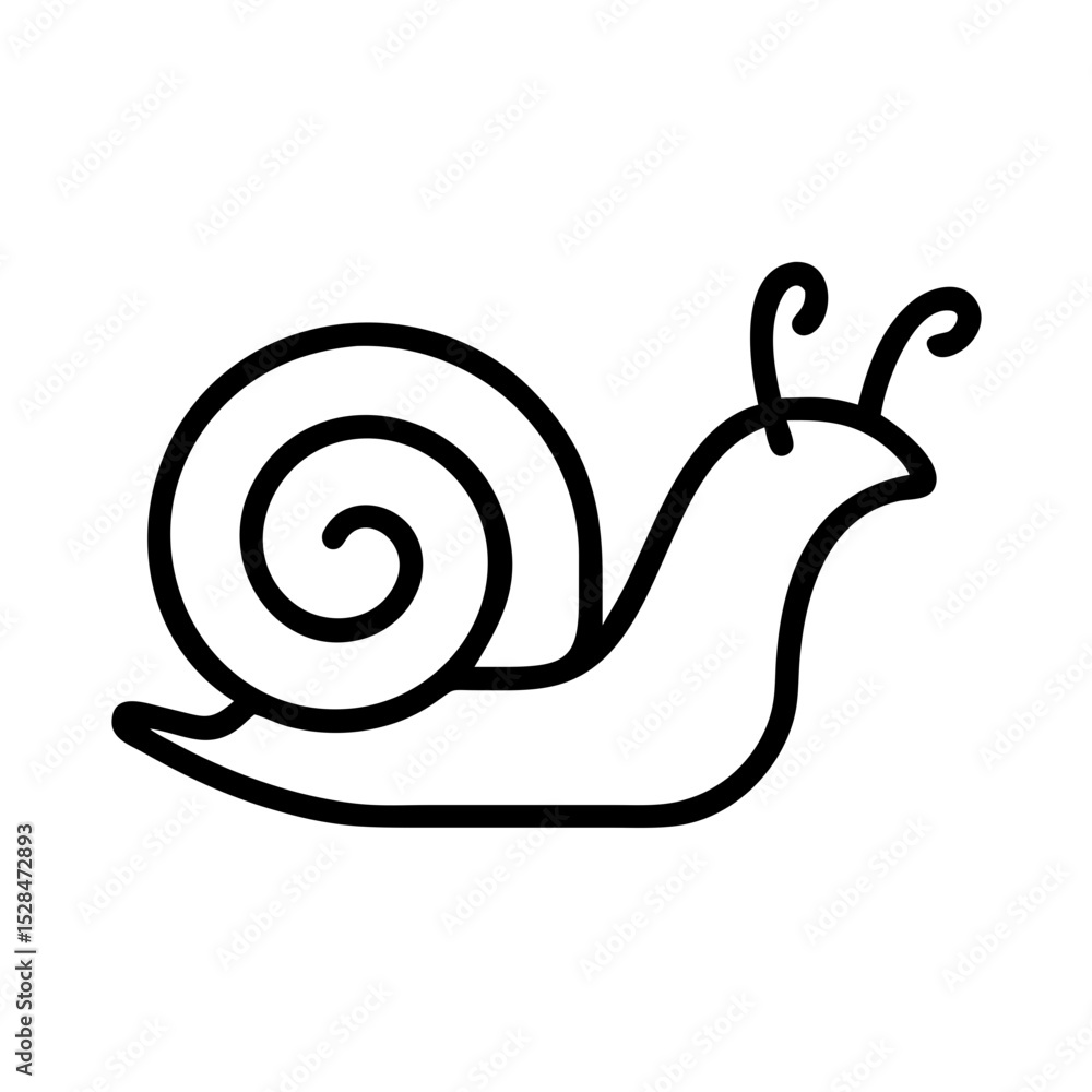 Poster snail icon designed with a simple outline for use in various digital projects