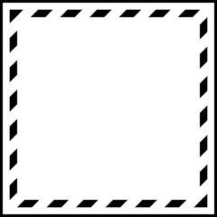 Square background with medium black and empty diagonal stripes, border frame, transparent square center, and black contour for Instagram.