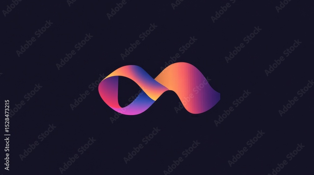 Fototapete logo with abstract signal waves forming an m shape, ideal for wireless technology branding and mobil