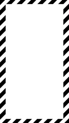 Vertical rectangle background with medium black and empty diagonal stripes, border frame, and transparent square center for Instagram.