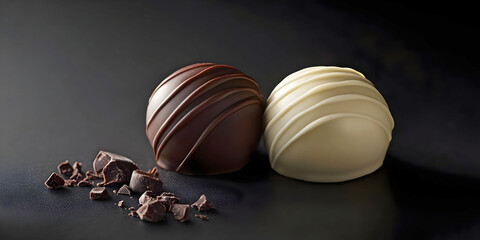 Assorted Chocolate Truffles, ai generated.