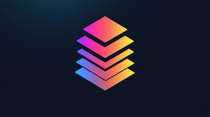 Modern logo with stacked rectangles and fade effects, simulating data storage or file transfer layers
