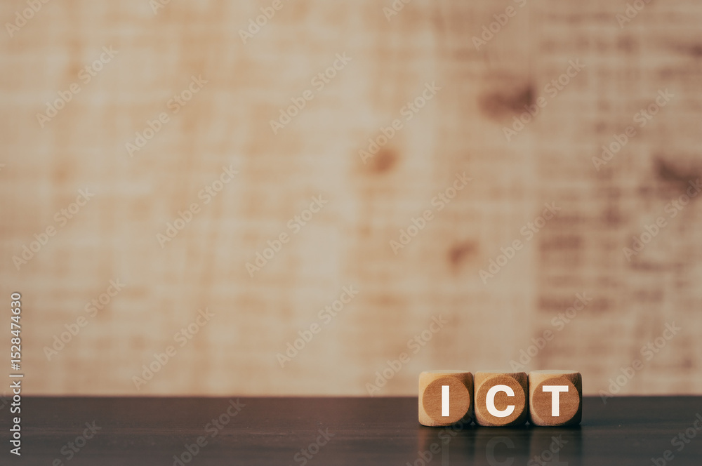 Poster there is sticky note with the word ict. it is an abbreviation for information and communication tech