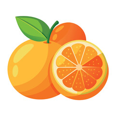 Hyper-Realistic Sliced Orange Fruits – Vector Icon Illustration