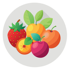 Hyper-Realistic Summer Fruits – Vector Icon Set on White Background