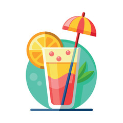 Hyper-Realistic Summer Drinks – Vector Icon Set on White Background