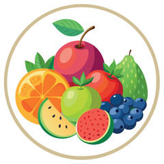 Hyper-Realistic Summer Fruits – Vector Icon Set on White Background