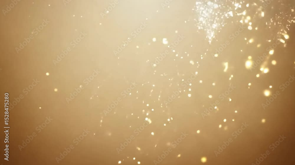 Poster elegant golden background with shimmering particles and warm light, creating festive atmosphere fill