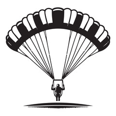 Parachutist descend gracefully using open parachute