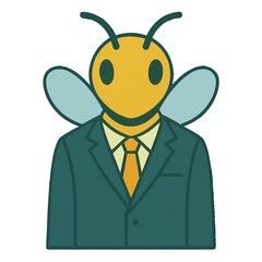bee in a business suit animal vector on a white background
Vector animal in a suit on a white background