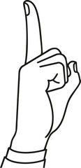the finger of a gesture to be quiet