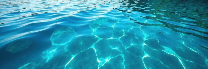 Intricate lakebed texture, vibrant blue water, design element, water, aquatic