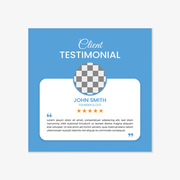 Abstract Client Testimonial Design Template with 5 star review